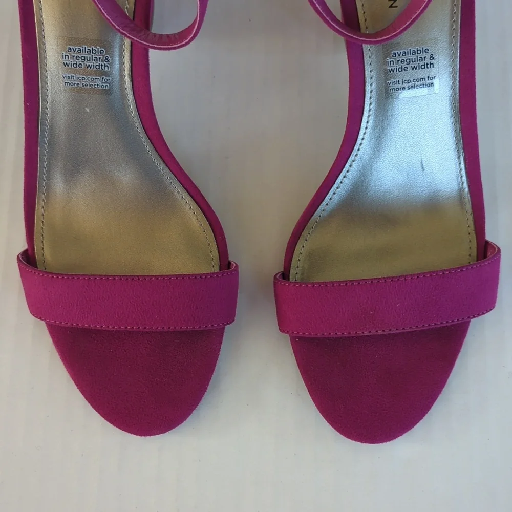 Worthington Beckwith Block Heel Open Toe Sandals 8 Fuchsia Pink - Picture 14 of 16